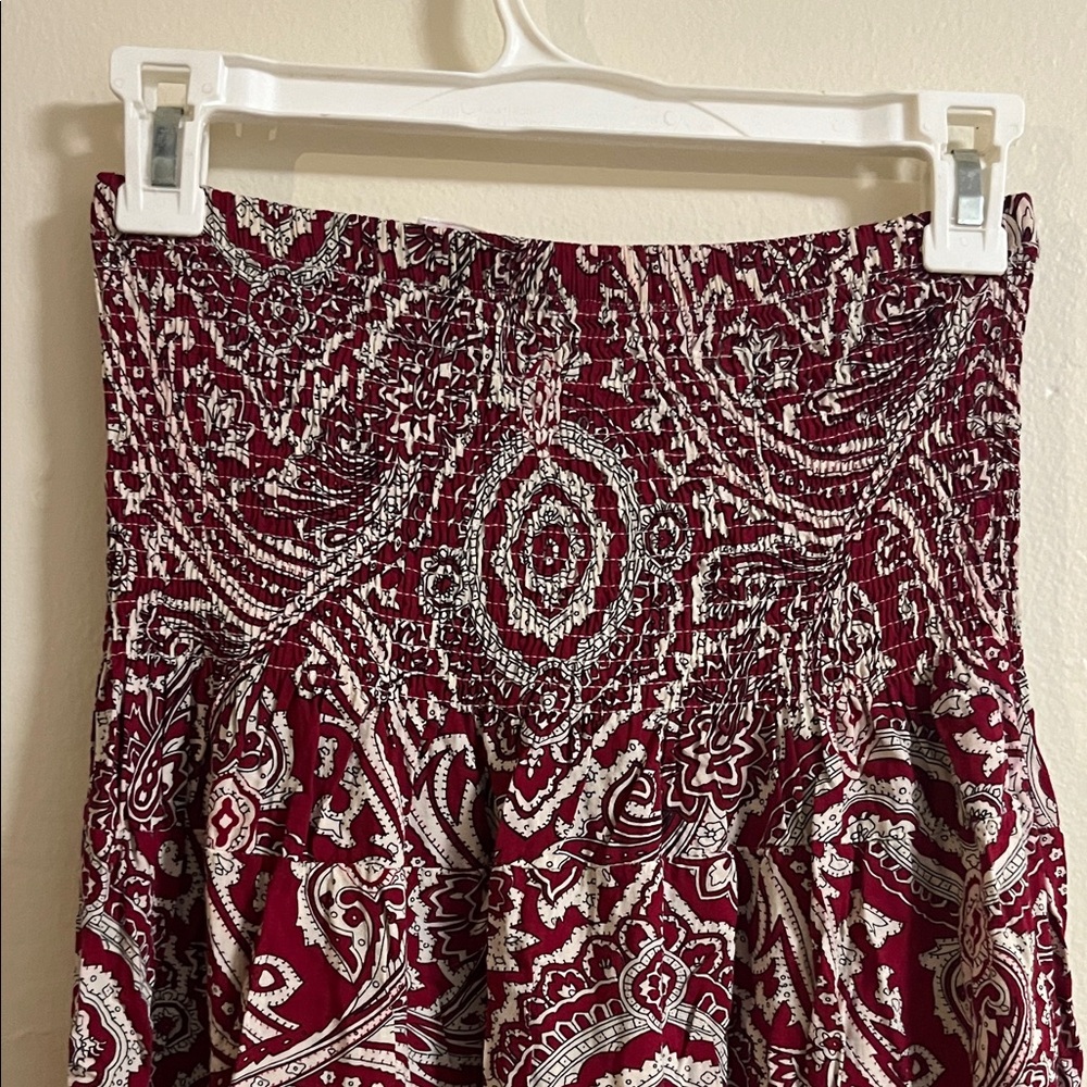 TOP Moda Burgundy and White Paisley Maxi Skirt - Picture 4 of 5
